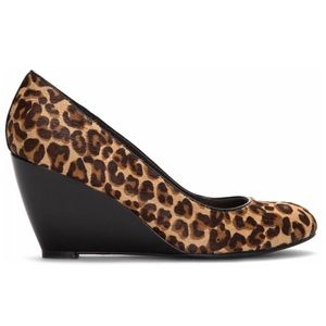 Cole Haan Lainey Wedge in Camello Ocelot Calfhair